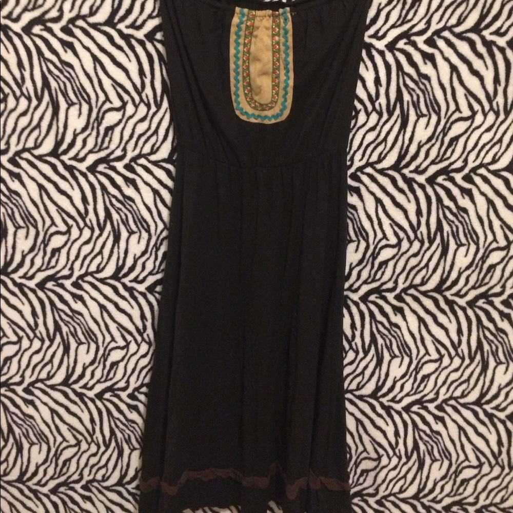 Vintage Boho Black Tube Dress